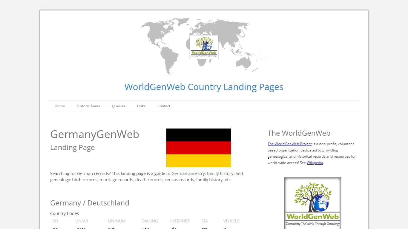 German Genealogy / GermanyGenWeb - WorldGenWeb Project
